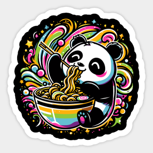 Panda Eating Ramen Sticker